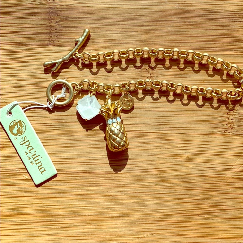 Pineapple Toggle Bracelet with Mermaid Glass